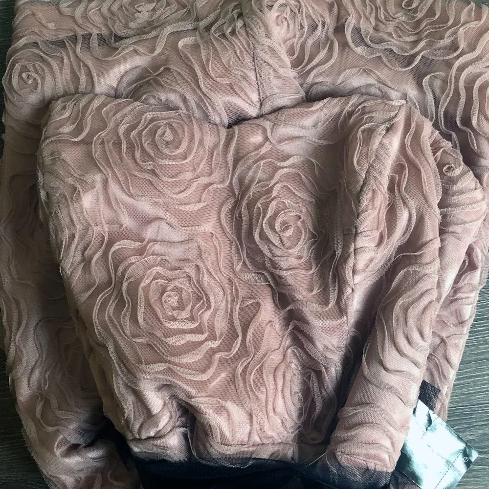 NWT Teeze Me Strapless Rose-Textured Mini Dress in Blush | Size 9 - Picture 11 of 14